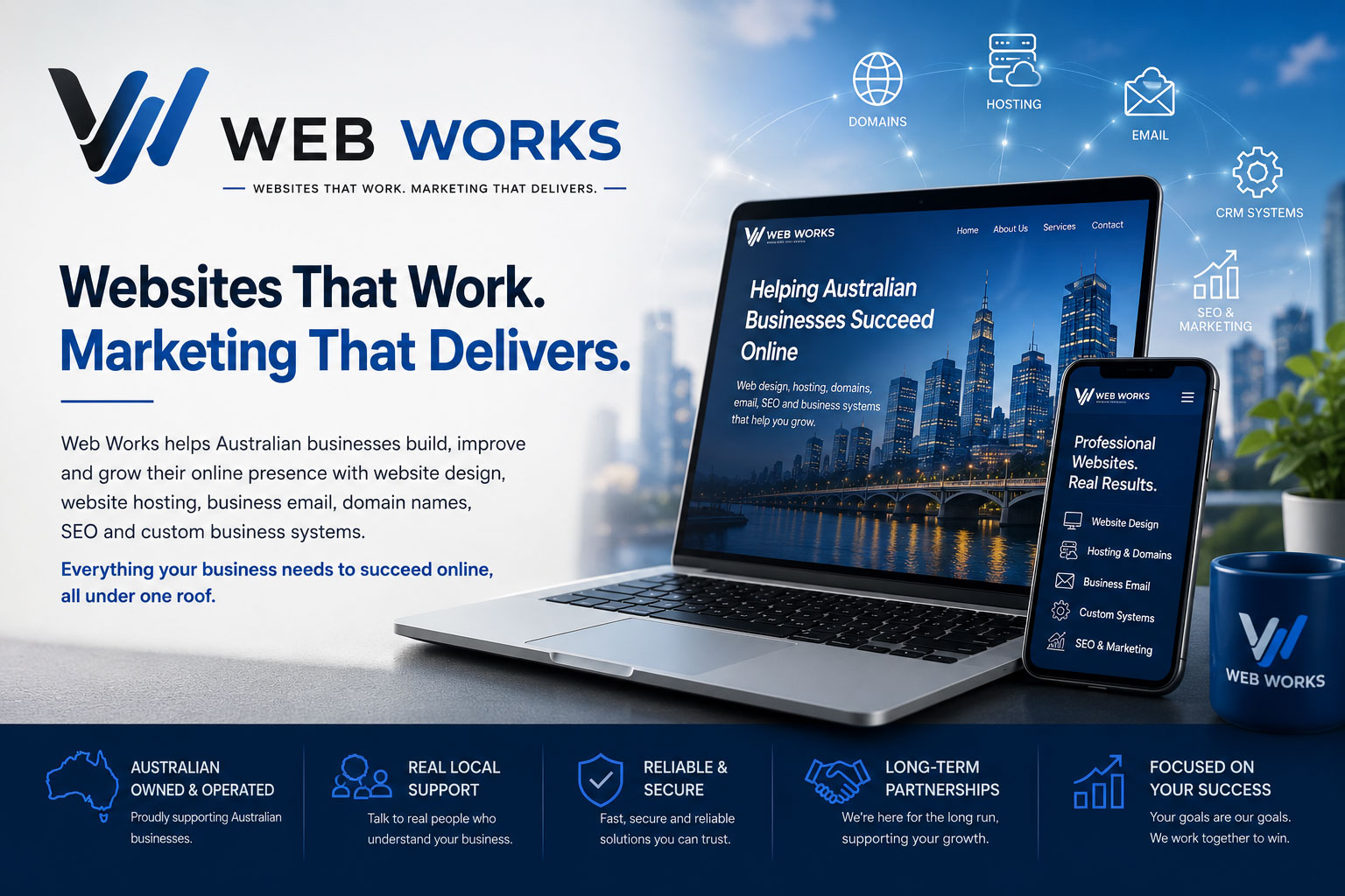 Web Works website design, hosting, business email and custom business systems